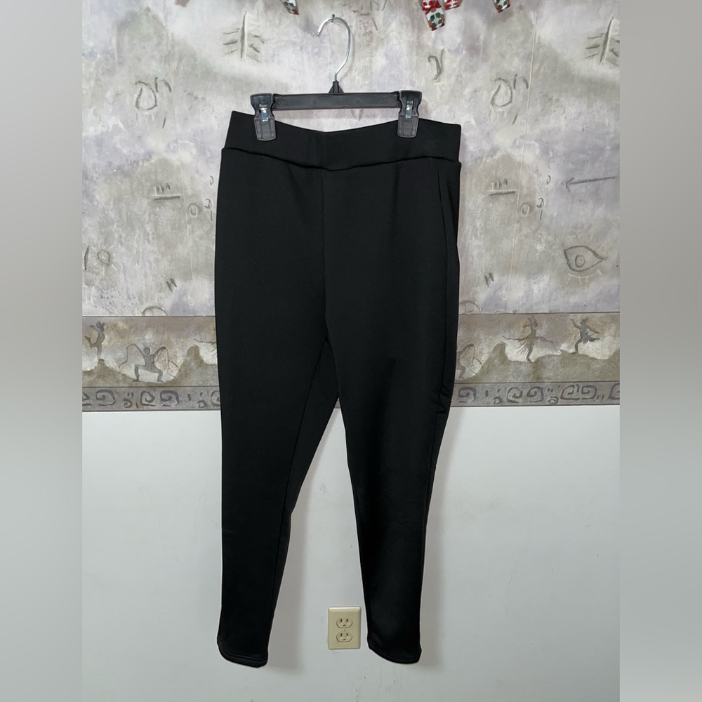 Women’s Shein solid wide band waist leggings. Black. Fleece lined on inside.